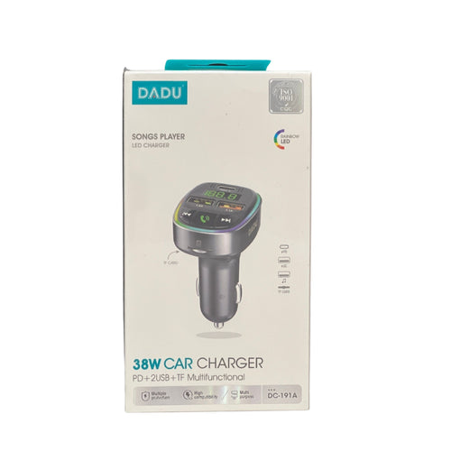 DADU DC-191A 38W CAR CHARGER FM TRANSMITTER TF 2-USB 1-PD