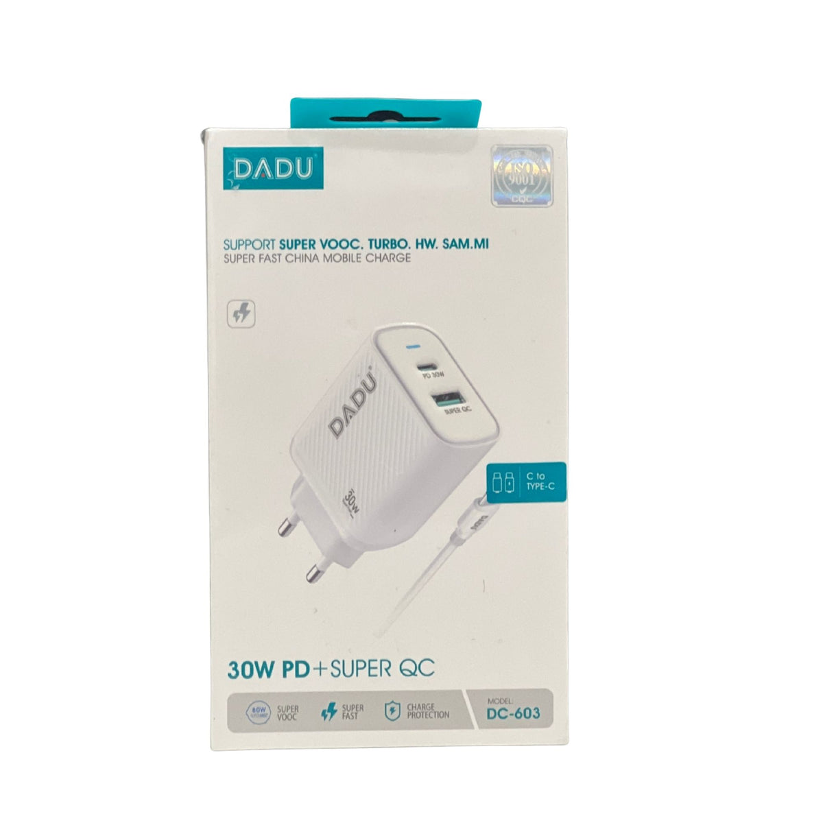 DADU DC-603 30W PD + SUPER QC ADAPTER C TO C VOOC